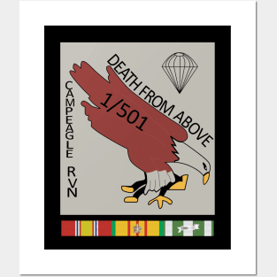 1st Battalion, 501st Parachute Infantry Regiment - Camp Eagle - Vietnam w VN SVC X 300 Posters and Art